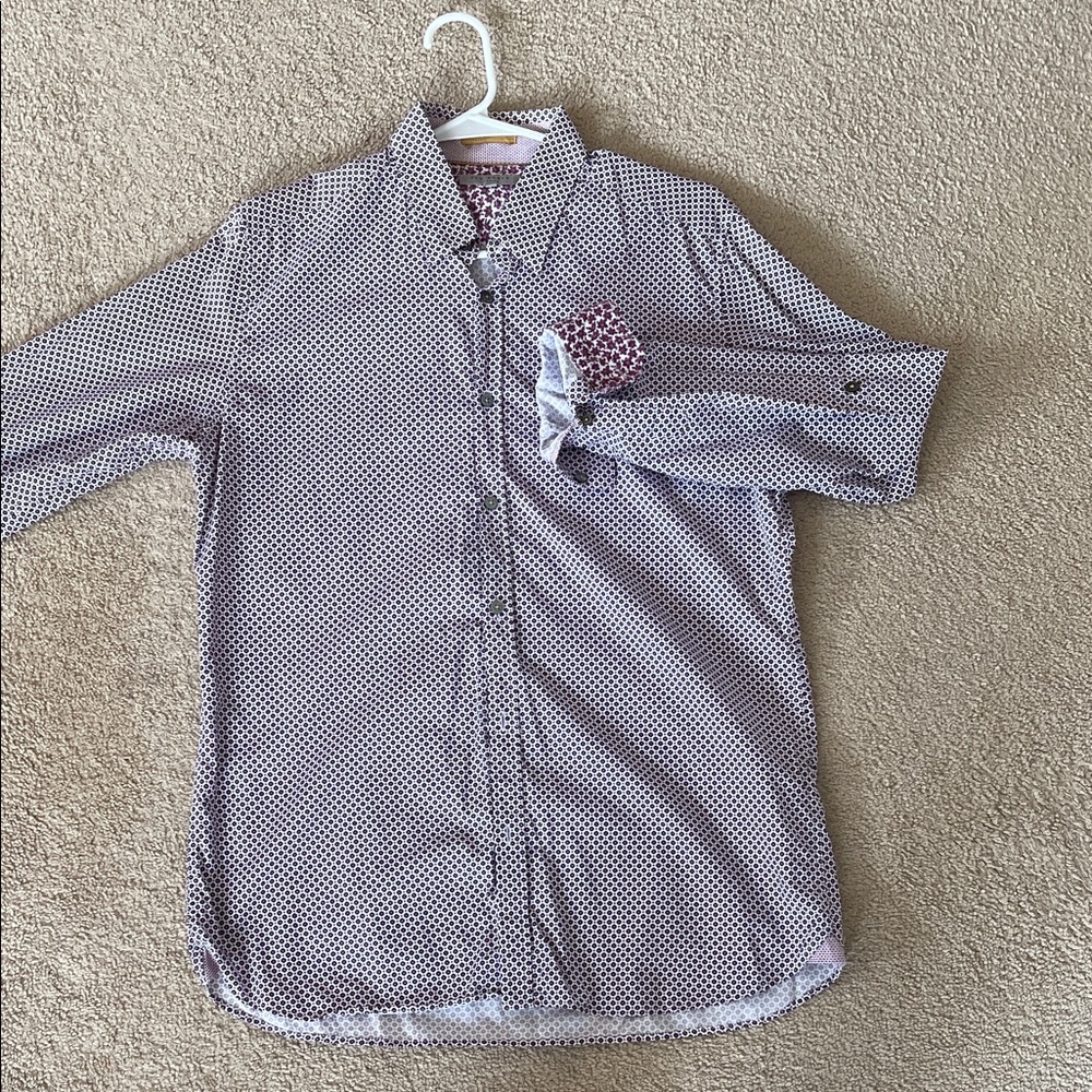 Men’s Ted Baker geo print NUGATE shirt. Slim fit
